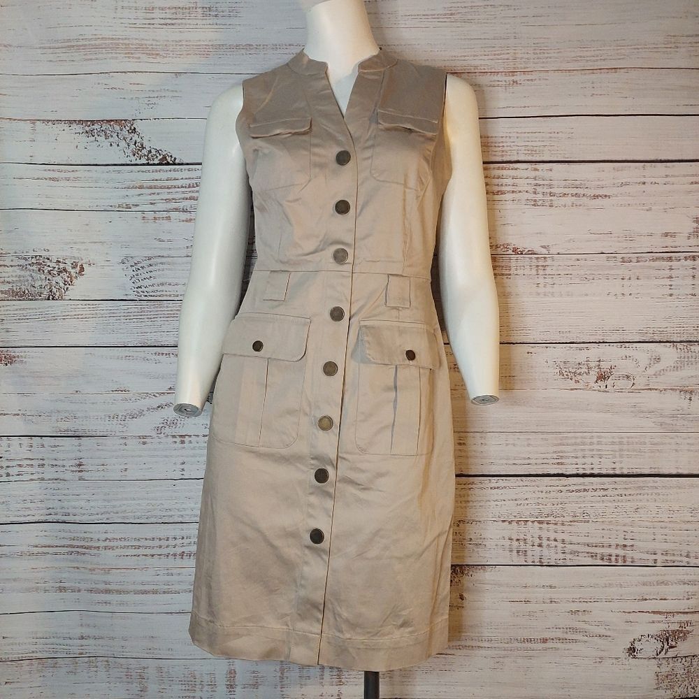 Banana Republic Factory Cargo Shift Beige Taupe Dress sz 0